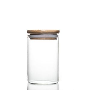 Custom Design Jar Food Storage Canister Transparent Borosilicate Glass With