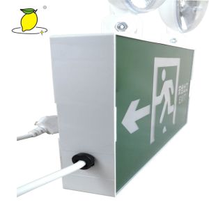 Professional Twin Spot Emergency Light , Green Fire Exit Light Sign