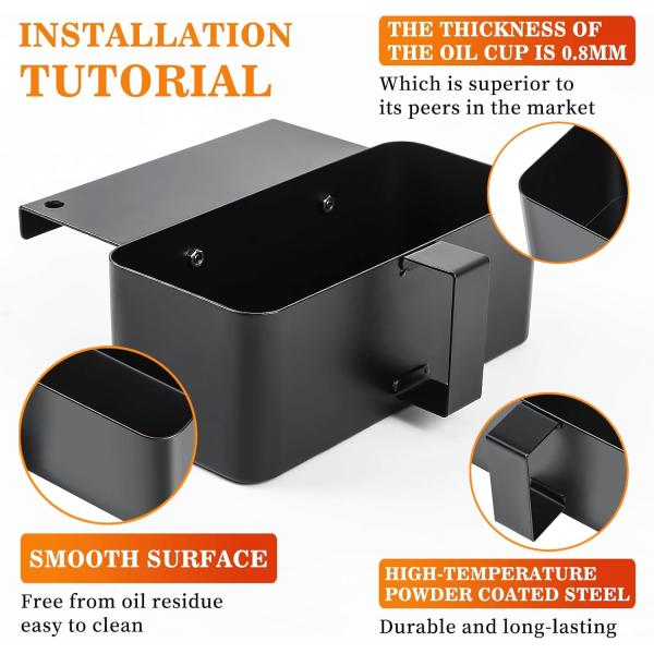 Grill Grease Collection Pan for Flat Top Grill Neatening/Storage Accessory Bundle