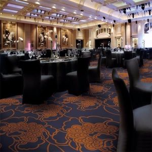 Floral Printed Nylon Commercial Carpet Shaggy Pattern Antibacterial Feature