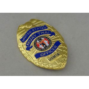 Custom USMTA Muay Thai Zinc Alloy Souvenir Badges 3.5 inch Soft Enamel
