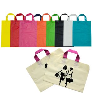 BPA Free Custom Printed Plastic Shopping Bags , Reusable Plastic Retail Bag