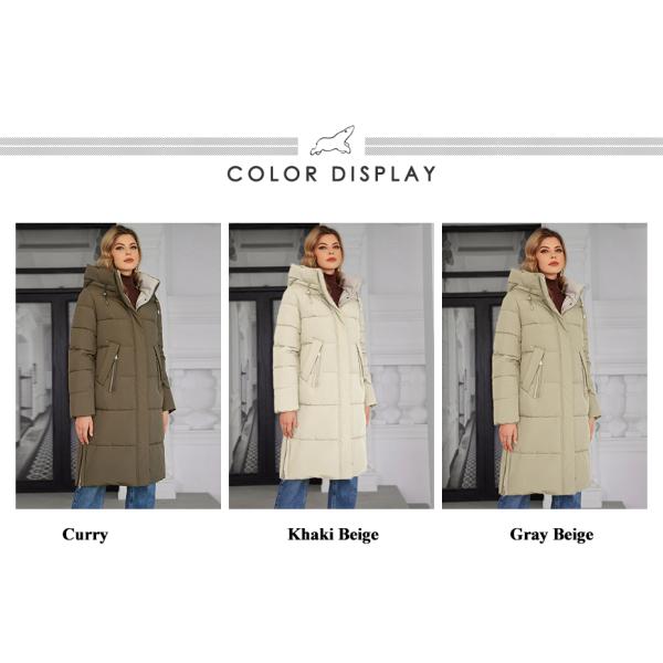 Classic Contrast Color Medium Length Thickened Down / Cotton Jacket