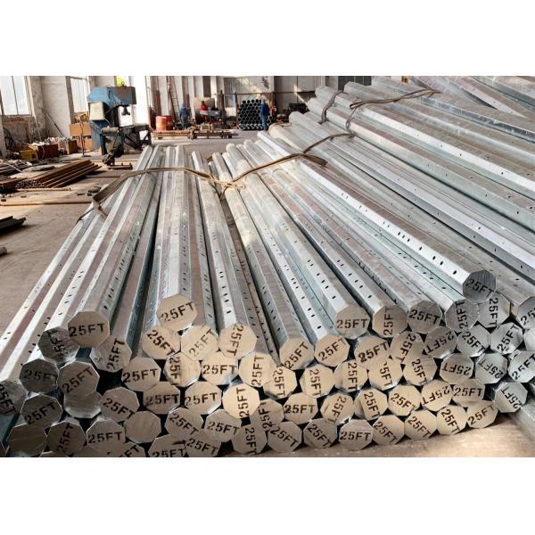 Octagonal Transmission Hot dip Galvanized 25FT for low voltage Electrical Power