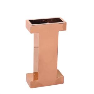 Silver flower pots on the balkon letters metal planters