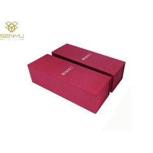 Embossing Red Cardboard Wine Box Packaging Magnet Closure