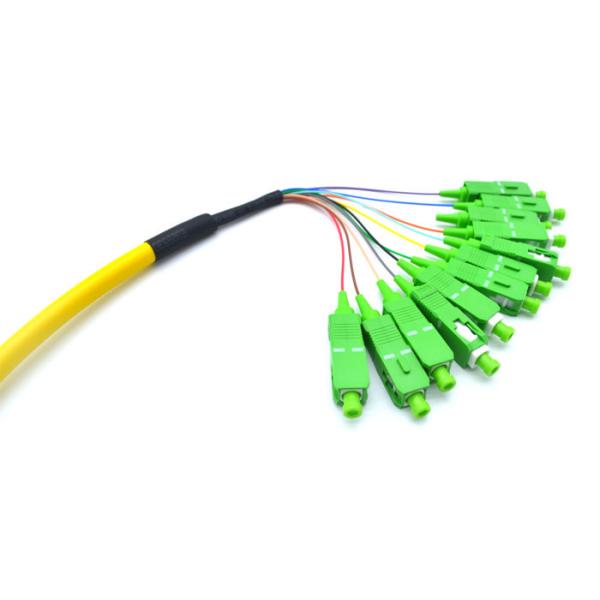 CATV / ODF SC Optical Fiber Pigtail 12 Core Bundle With Zirconium Dioxide