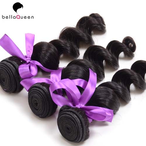 Quality Unprocessed No Shedding Loose Wavy Peruvian Human Hair 1b For Beautiful Girl wholesale