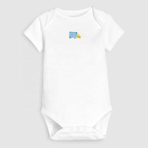 Unisex 100% Cotton Custom Printing pattern Solid Color Short Sleeve Baby Summer