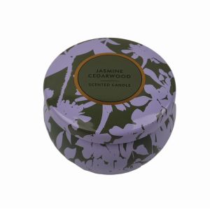 China Travel Seamless Body Metal Candle Tins 8 Oz Tin Candle Containers With Embossed Lid on sale