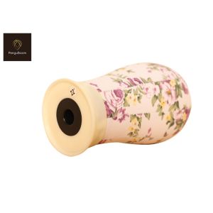 Purple Floral Color Height 24cm cork Canvas Wig Head Smooth Surface