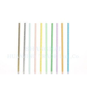 Food Safe Rainbow Striped Paper Straws Thin 0.24 Inches Outer Diameter