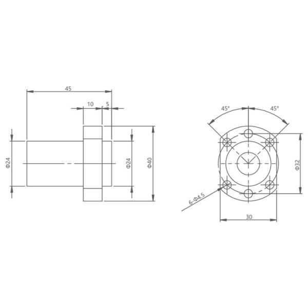 Nema 23 57mm Hybrid Ball Screw Stepper Motor 1.8° Step Angle 4 Lead Wires For Medical Diagnostic Equipment
