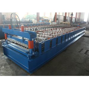 PLC Control Double Profile Roofing Sheet Roll Forming Machine 8-12m/Min Speed