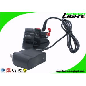 Msha Approved Cordless Mining Cap Lights , Portable Black Miner Lamp with 15