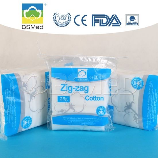 Quality Soft Comfortable  Absorbent Zigzag Cotton Wool Pad Medical Zigzag Cotton Roll wholesale