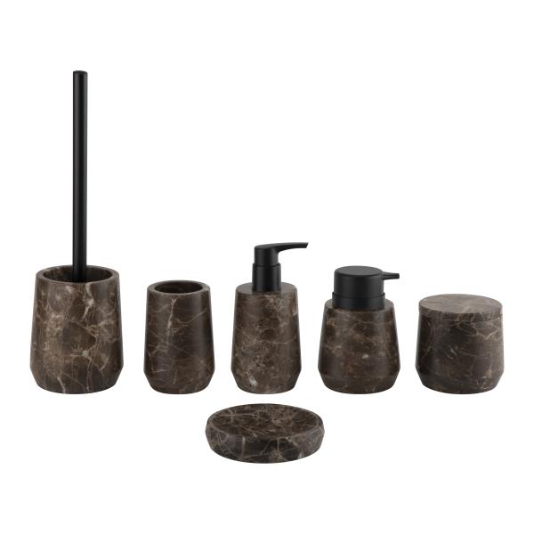 Quality Dark Emperado Marble Bathroom Accessories Sets Waterdrop Shape Use In Bathroom wholesale