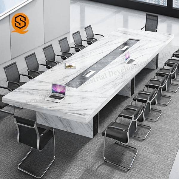 Quality Marble Solid Surface Conference Table Rectangle 12 Feet Conference Table wholesale