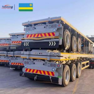 Cheap 40ft 3 And 4axles 48ft 53ft Platform Flatbed Container Semi Trailer With Tractor Steel Floor 3-5mm Diamond Plate for sale