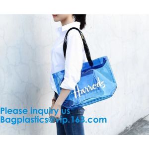 Clear Shopping Bag Transparent PVC Beach Handbag Tote Shoulder Bag Beach