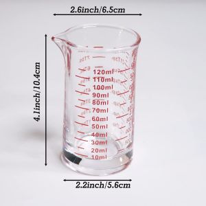 Shot Glass Measuring Cup 4 Ounce/120ML Liquid Heavy High Espresso Glass Cup Red