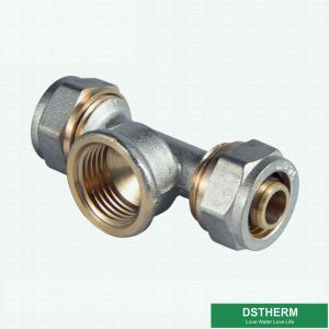 Customized Female Threaded Tee Compression Brass Fittings Screw Fittings For Pex