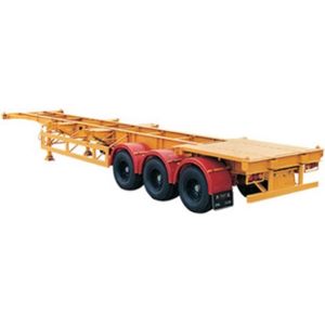 China 13 Meters Gooseneck Flat Bed Semi Trailer Container Chassis For Transport on sale