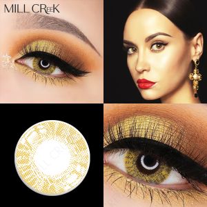 Three Tone Opaque Colored Contacts Sandy Brown Lens Non Prescription