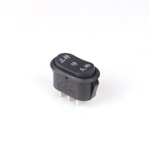 Long Lifespan Black Oval Rocker Switch On Off On Three Pins Two Position