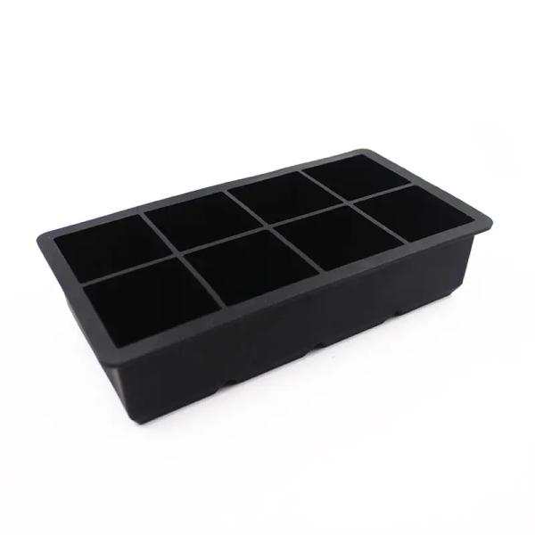 Stocked 4 6 8 Cavity Silicone Ice Tray Mold with Lid Large Square Shape Ice Cube Maker