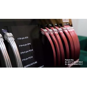 PC Pwer Supply Silver Plating Reflects Light Extension Cable for Computer