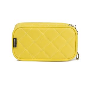 Waterproof Nylon Custom Cosmetic Bags with Diamond Pattern / Double Zipper