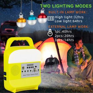 3PCS LED Solar Panel Lighting Kits Solar Emergency System SRE685