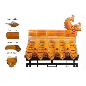 Kaolin Clay Handmade Plain Tiles Yellow Glazed Terracotta Chinese Temple Pagoda