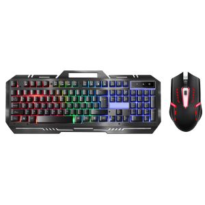 Metal Gaming Keyboard With 104 Keys FN+F1-F12 Functions LED Backlight Gaming