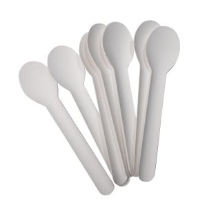 Disposable Paper Biodegradable Cutlery Spoon Durable 160mm For Catering