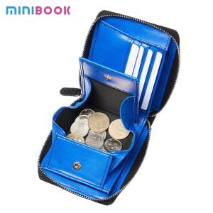 Multi-Card Pocket RFID Blocking Men's Wallet Fully Enclosed Zipper Real Cow