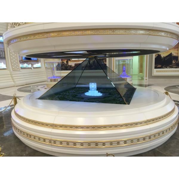 Full HD 4 Faces 3D Hologram Pyramid Display 240 x 240cm for Shopping Mall Advertising