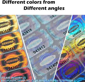 Cheap Authentic Hologram Labels/Stickers Silver Transfer Tamper Evident Security Warranty Void Seals/Stickers High Security for sale
