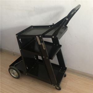 Black Iron 3 Tiers Mig Welder Cart Rolling Welding Cart With Drawers Tank