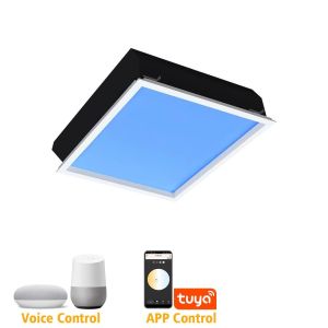 Square 600x600 LED Artificial Skylight 110V Tuya WIFI Voice Control