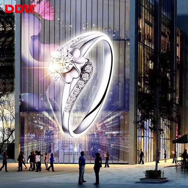 Windows Curtain Clear Large Advertising Video Wall P7.8 P10 P15 Transparent Led