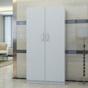 Cheap New Design Three Doors Particle Board Wardrobe With Wood Shelves And Hangers for sale