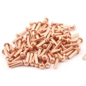 Red Copper Nickel Tin Plated Flat Head Rivet 3mm 4mm DIN7338 Scratch Resistant