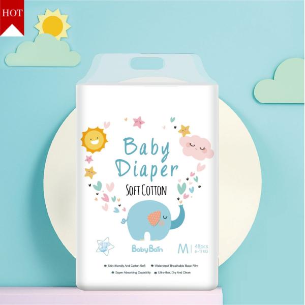 Custom Non Woven Fabrics Disposable Baby Diapers 500-1000ml Absorbency