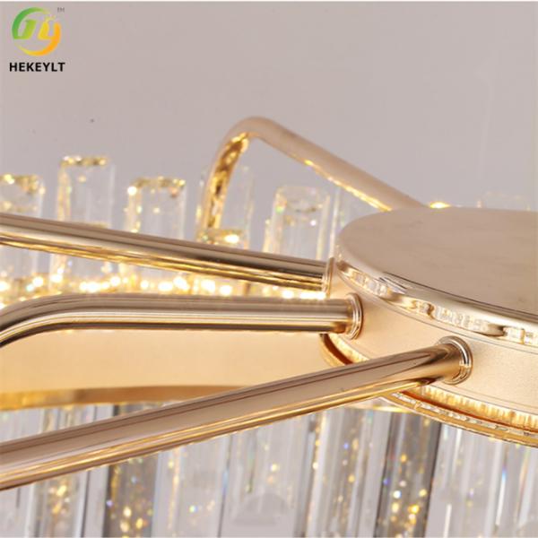 LED Gold Round K9 Crystal Hanging Ceiling Light Modern Crystal Chandeliers