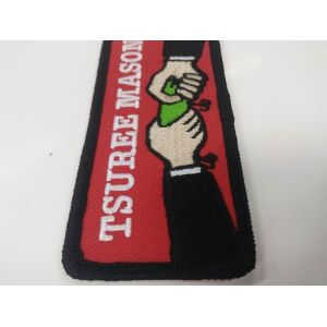 12C Handshake Embroidered Badge Patches Pantone Washable Offset Printing