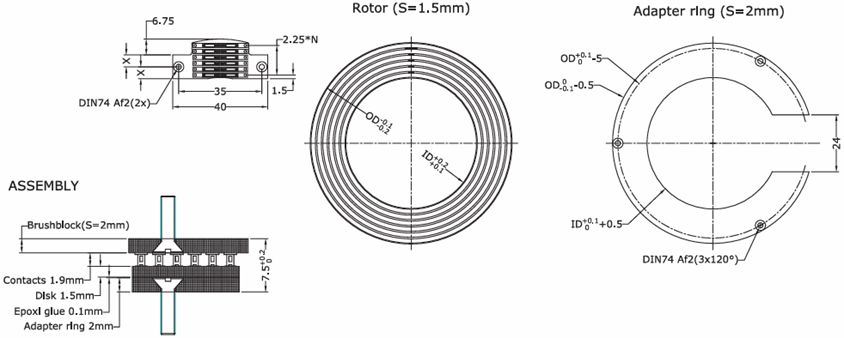 Customized PCB Pancake Slip Ring Supporting Multi Channel Hybrid Transmission