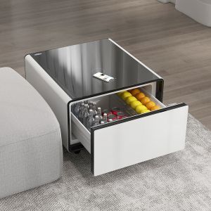 Cheap Modern Refrigerator Living Room Table with Built-in Fridge and Wireless Charging for sale