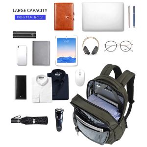 T-B3906 RFID Black Softback Waterproof Laptop Travel Backpack